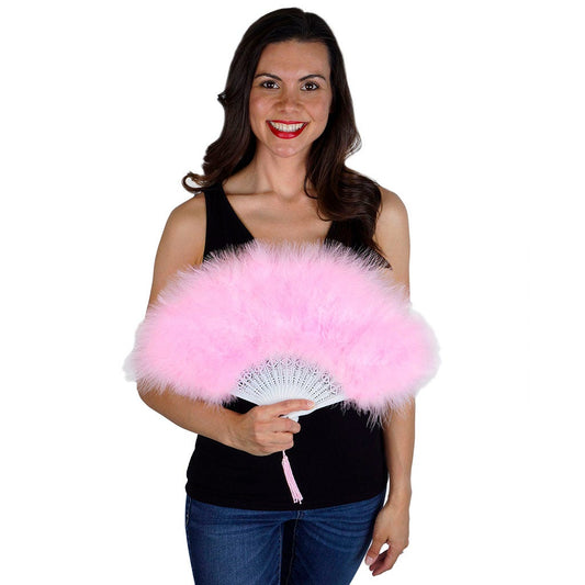 Marabou Feather Fan - Candy Pink - Feathers