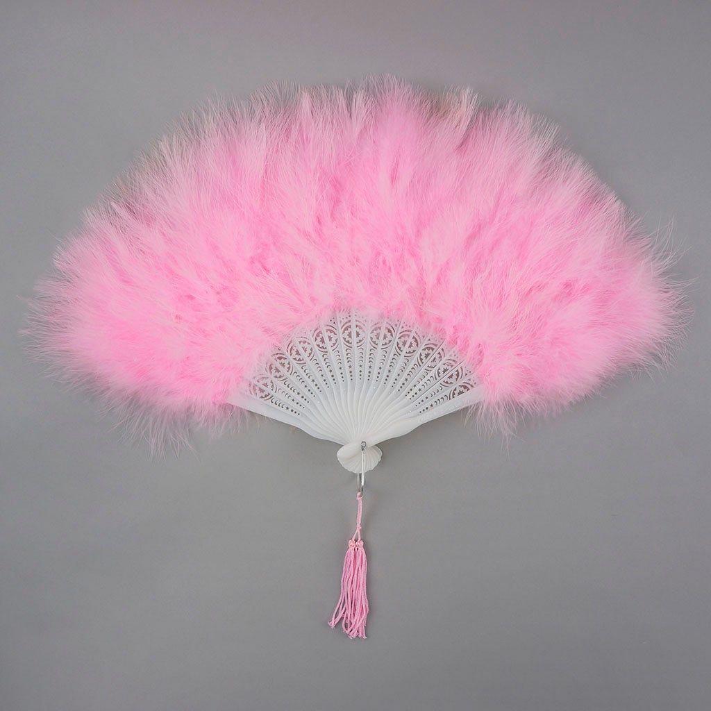 Marabou Feather Fan - Candy Pink - Feathers