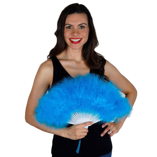 Marabou Feather Fan - Dark Turquoise - Feathers