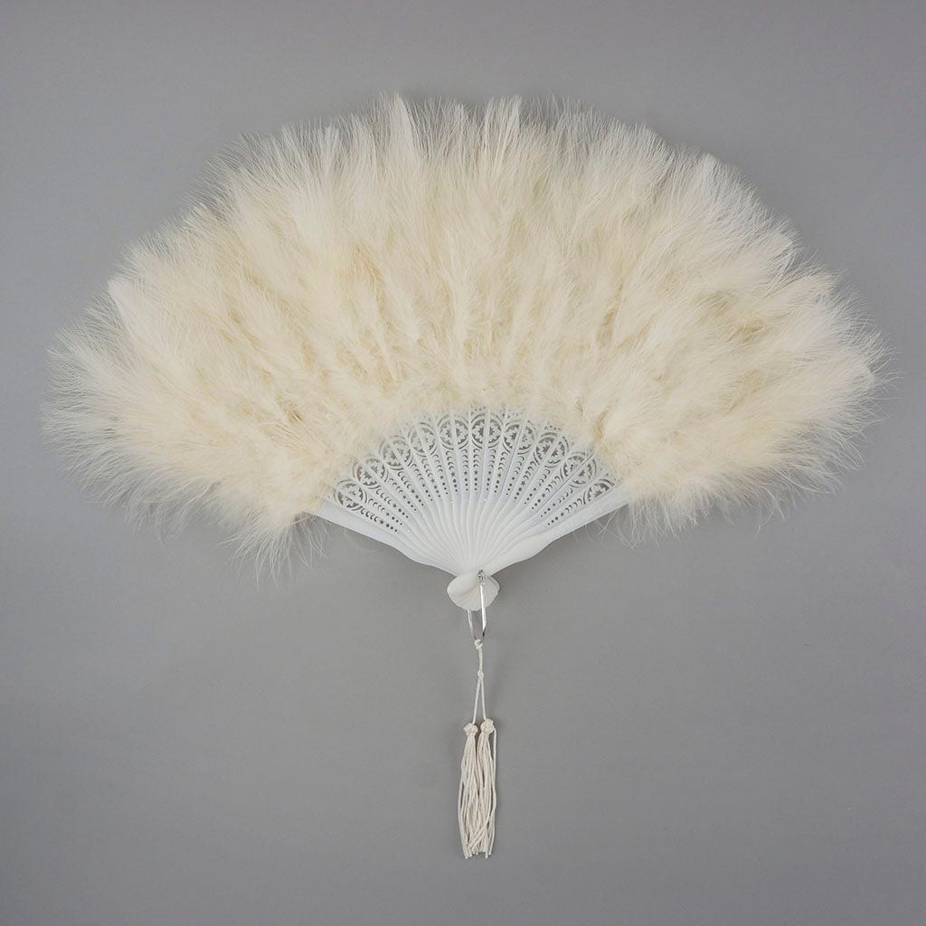 Marabou Feather Fan - Ivory - Feathers