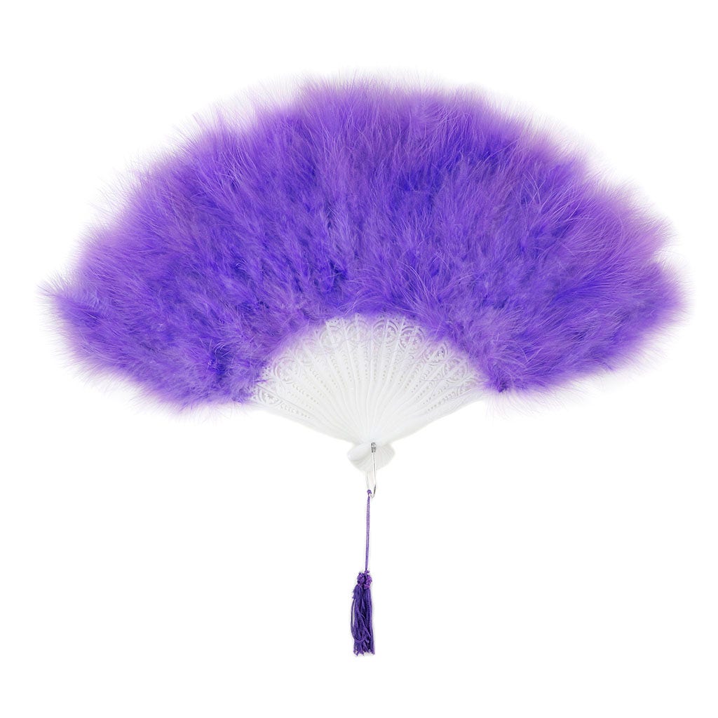 Marabou Feather Fan - Lavender - Feathers