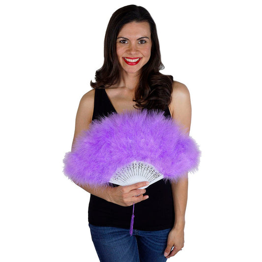 Marabou Feather Fan - Lavender - Feathers