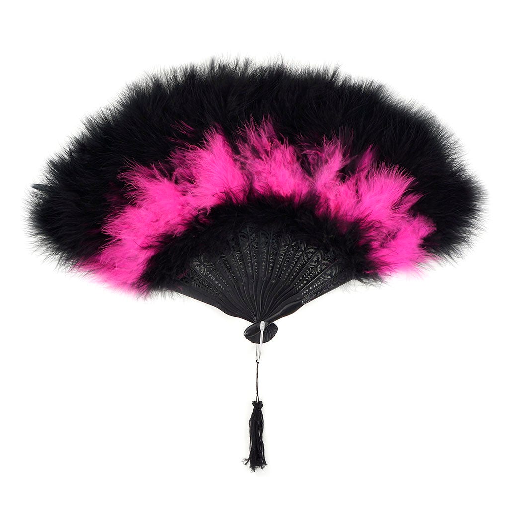 Marabou Feather Fan Multi Color - Pink Orient/Black - Feathers