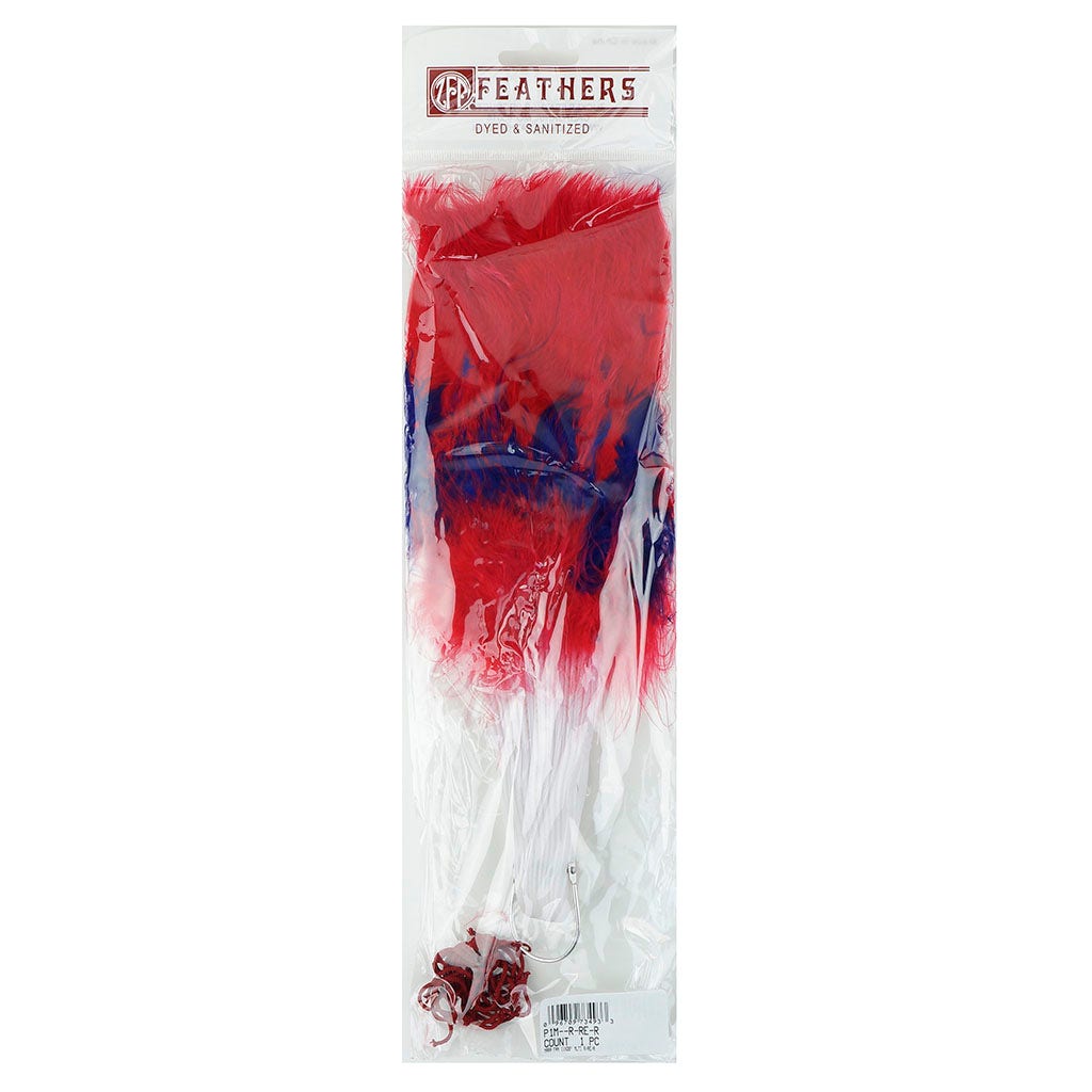 Marabou Feather Fan Multi Color Red/Regal/Red - Feathers