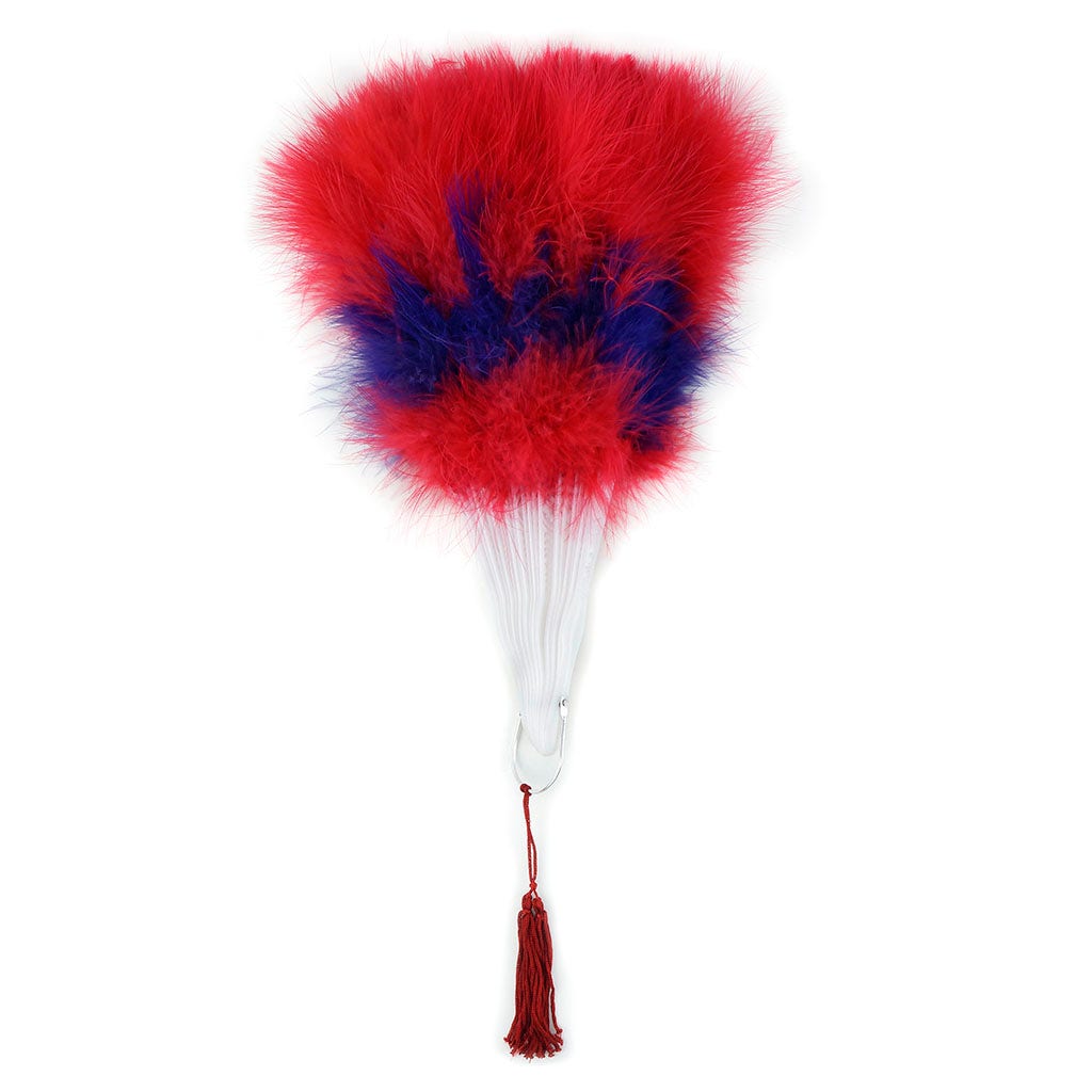 Marabou Feather Fan Multi Color Red/Regal/Red - Feathers