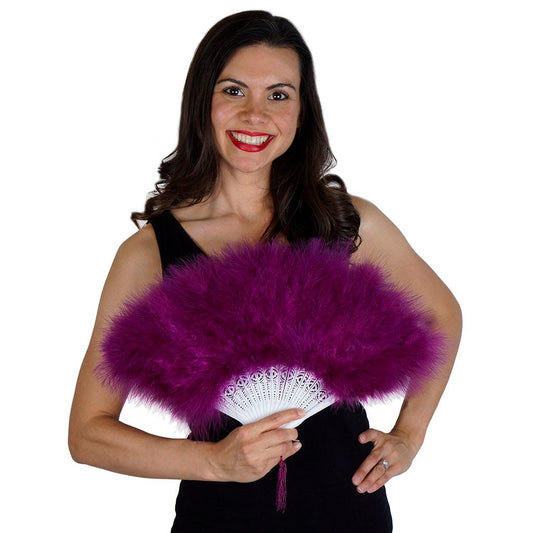 Marabou Feather Fan - Purple - Feathers