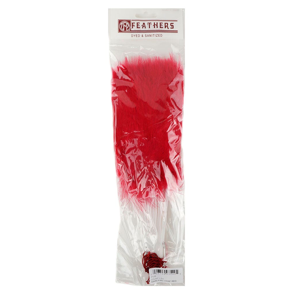 Marabou Feather Fan - Red - Feathers