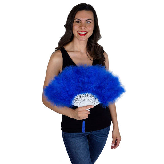 Marabou Feather Fan - Royal - Feathers