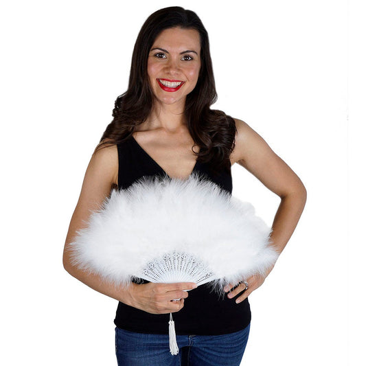 Marabou Feather Fan - White - Feathers