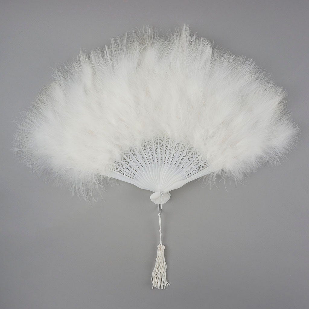 Marabou Feather Fan - White - Feathers