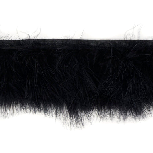 Marabou Feather Fringe Black - Feathers