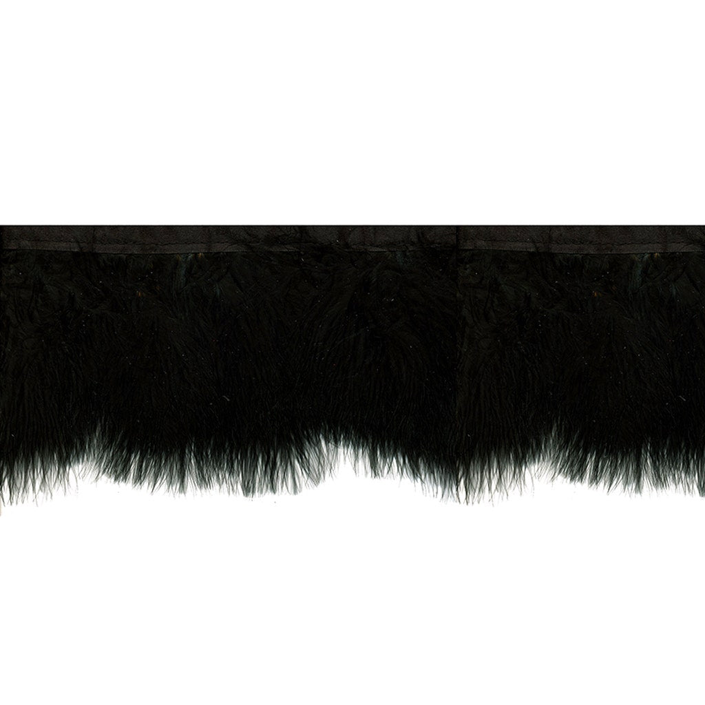 Marabou Feather Fringe - Black - Feathers