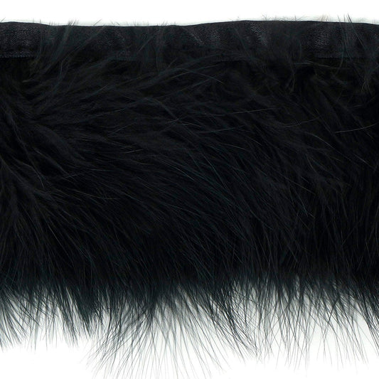 Marabou Feather Fringe Black - Feathers