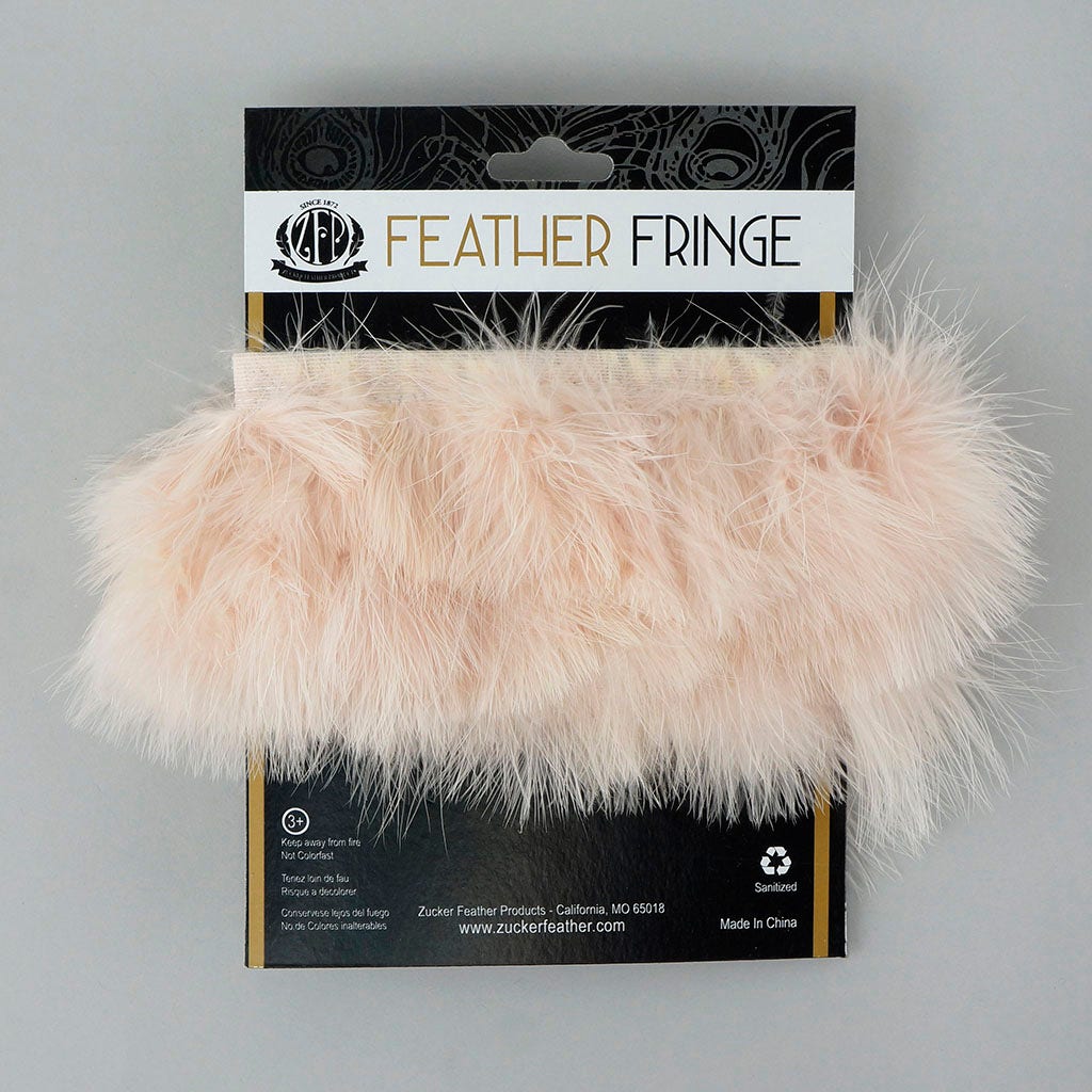 Marabou Feather Fringe Champagne - Feathers