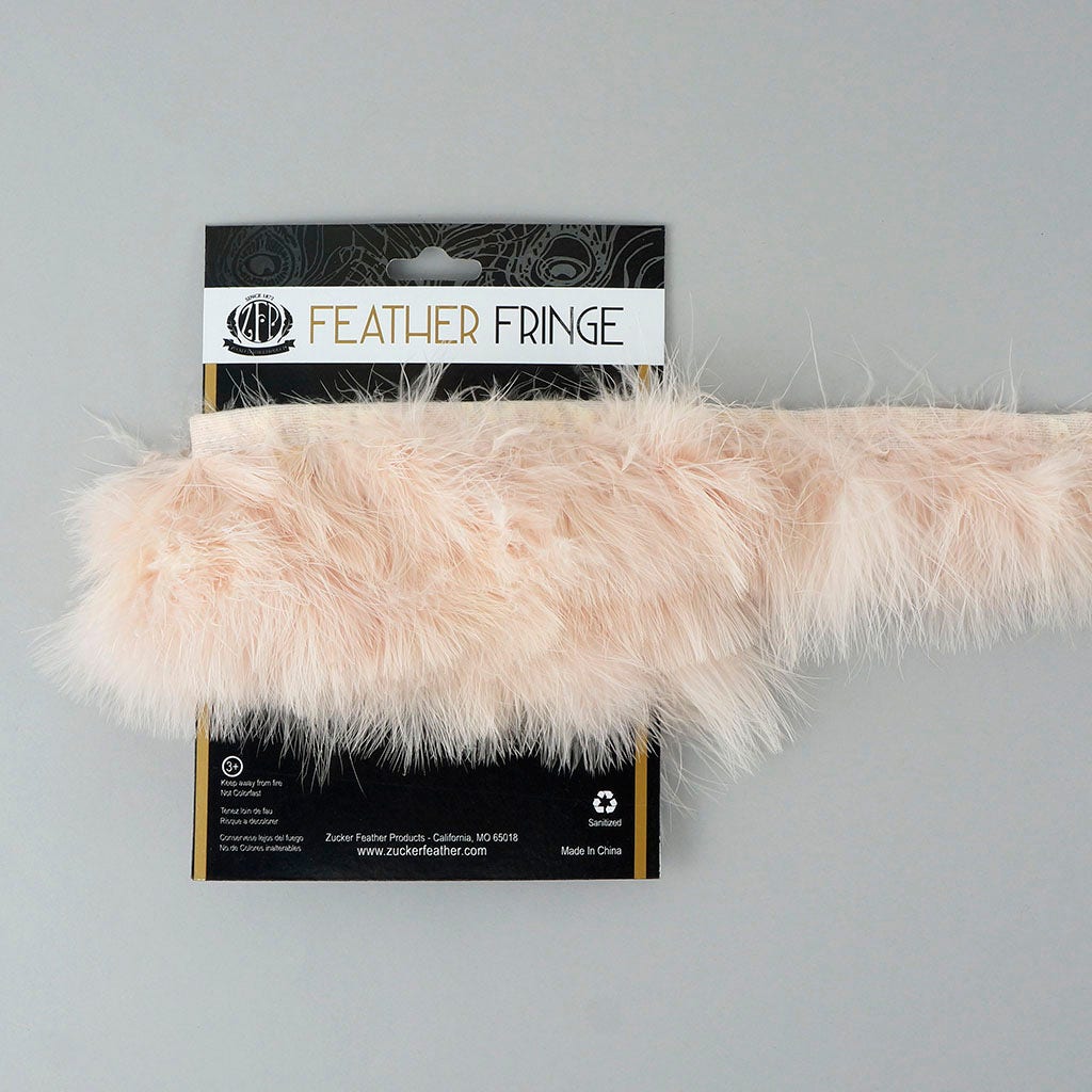 Marabou Feather Fringe Champagne - Feathers