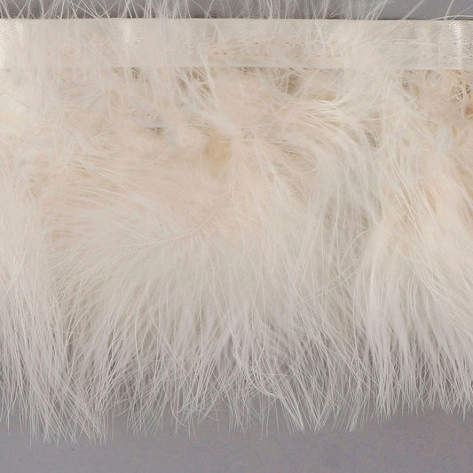 Marabou Feather Fringe - Ivory - Feathers