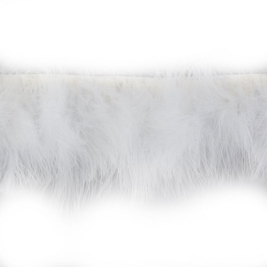 Marabou Feather Fringe - White - Feathers