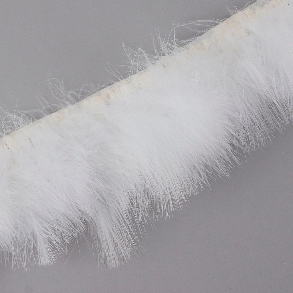 Marabou Feather Fringe - White - Feathers