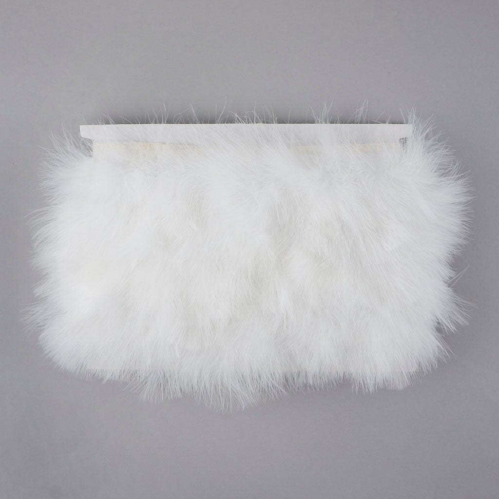 Marabou Feather Fringe - White - Feathers