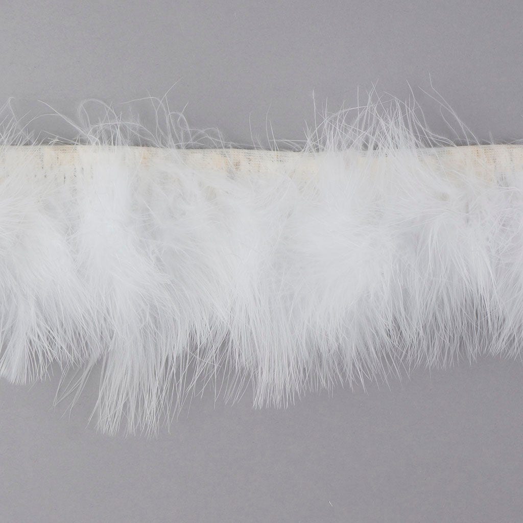 Marabou Feather Fringe - White - Feathers