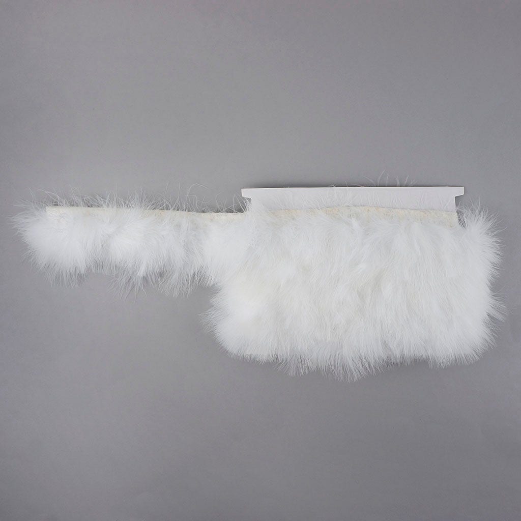 Marabou Feather Fringe - White - Feathers