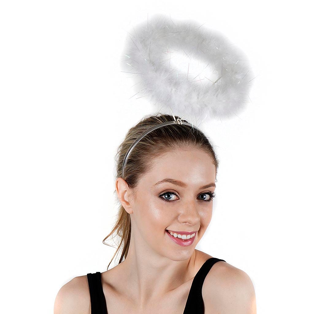 Marabou Feather Halo - White/Opal Lurex - Feathers