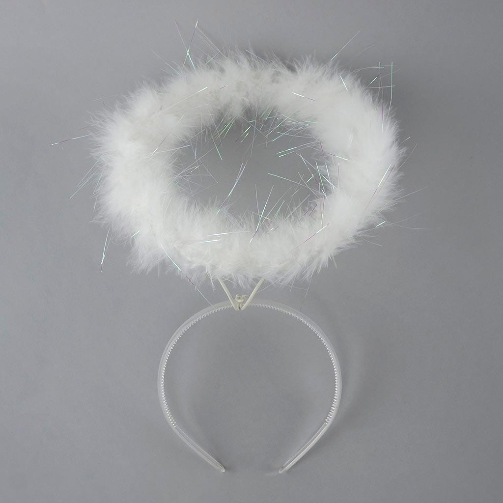 Marabou Feather Halo - White/Opal Lurex - Feathers