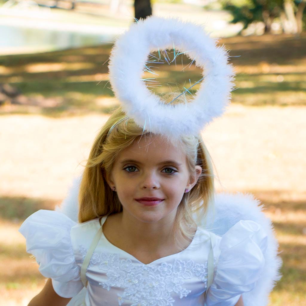 Marabou Feather Halo - White/Opal Lurex - Feathers