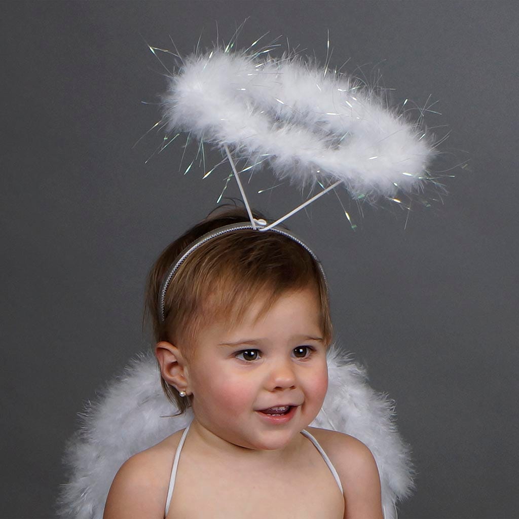 Marabou Feather Halo - White/Opal Lurex - Feathers