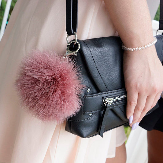 Marabou Feather Pom Pom Key Chain - AMT - Feathers