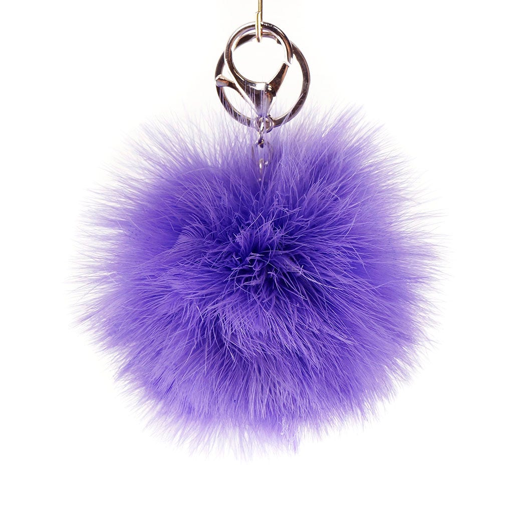 Marabou Feather Pom Pom Key Chain DL - Feathers