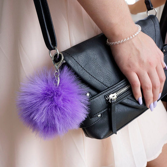 Marabou Feather Pom Pom Key Chain DL - Feathers