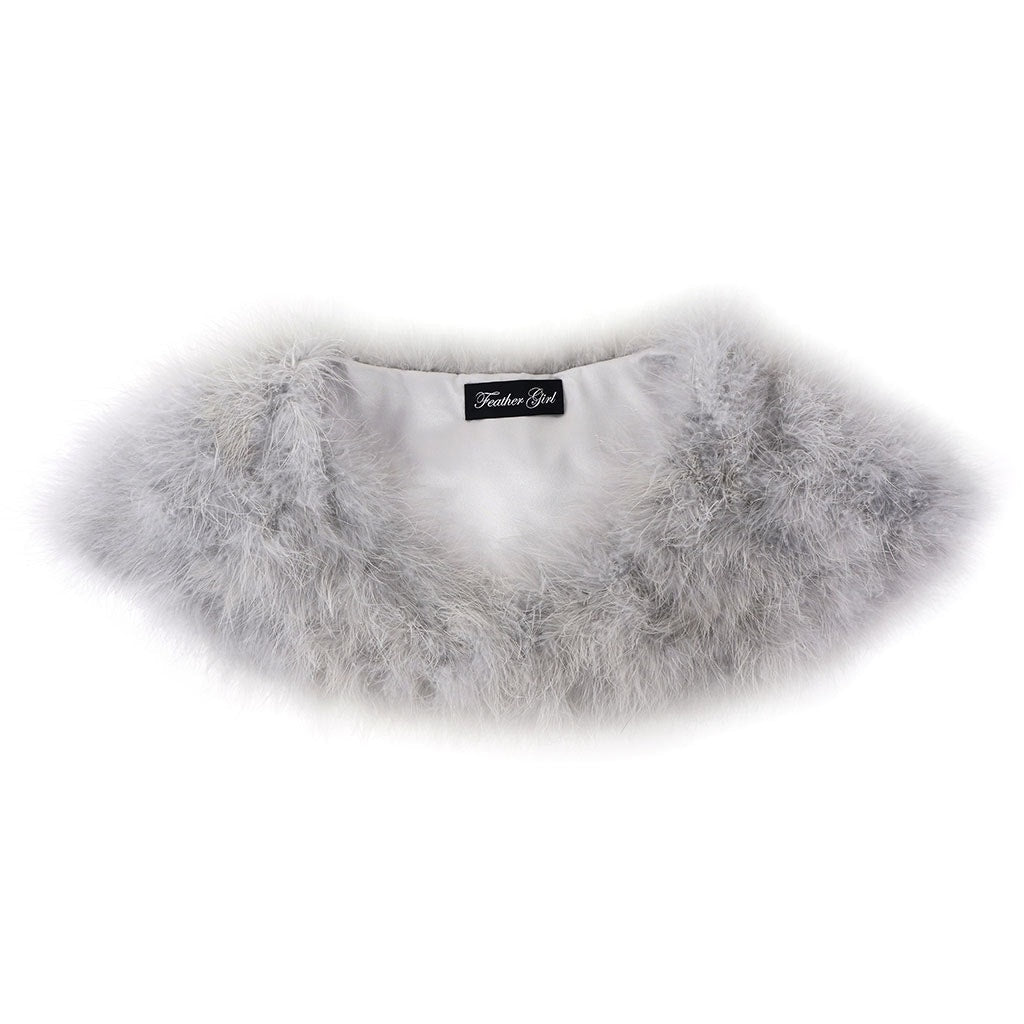 Marabou Feather Shawl w/Hook Grey - Feathers