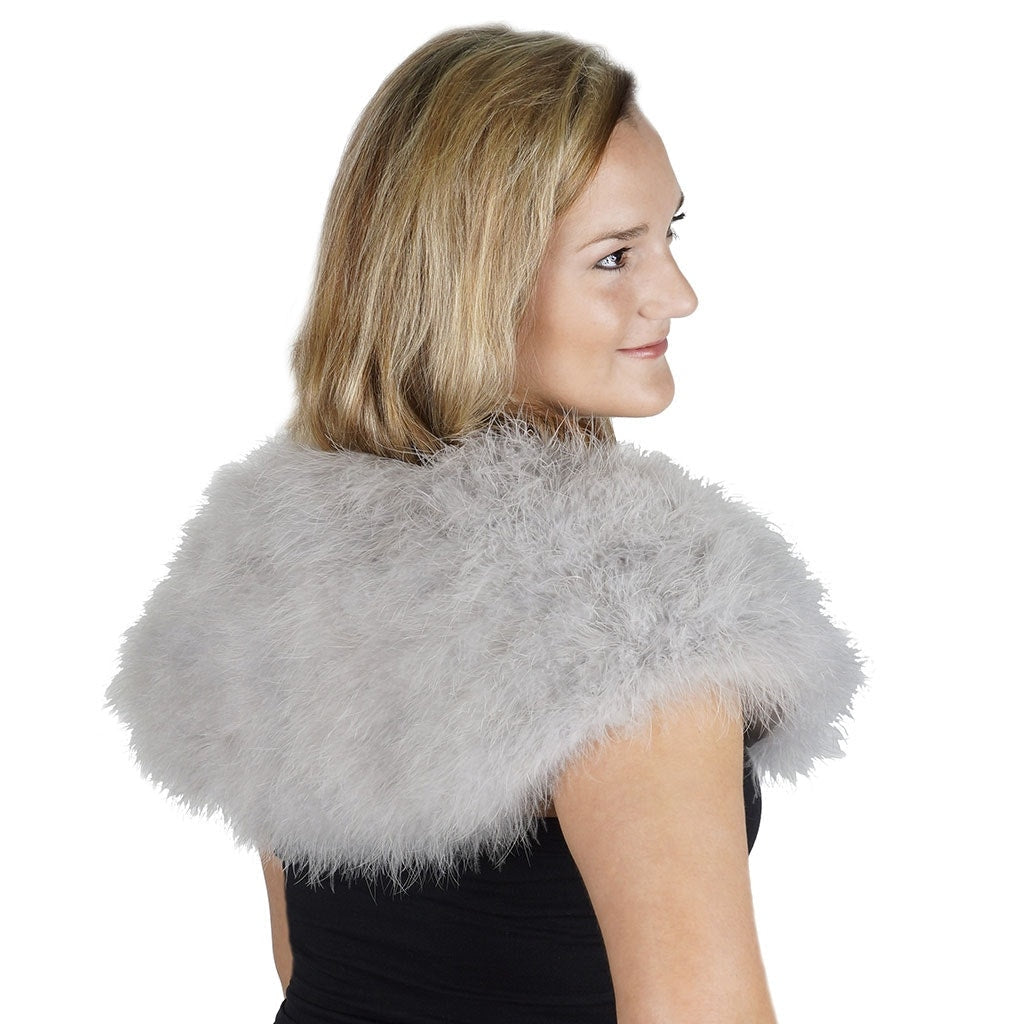 Marabou Feather Shawl w/Hook Grey - Feathers