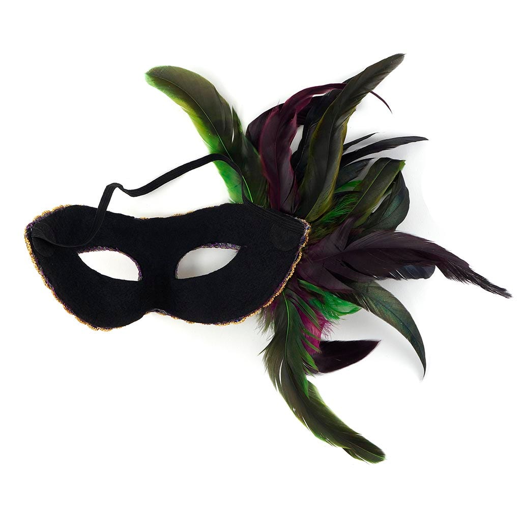 Mardi Gras Coque Feather Mask - Feathers