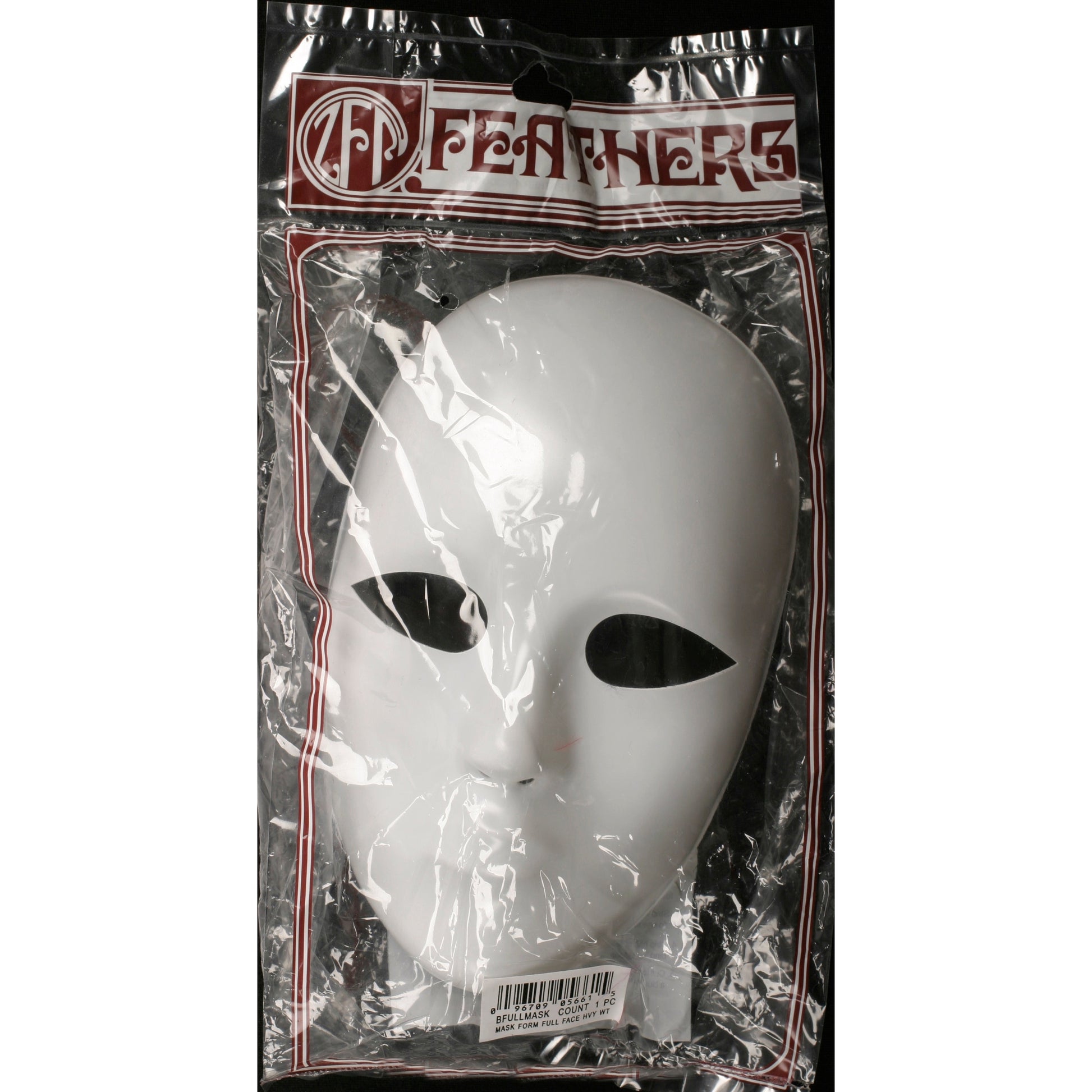 Mask Form Full Face Heavyweight - White - Feathers