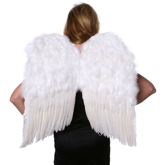 Medium White Cosplay Costume Feather Angel Wings - White - Feathers