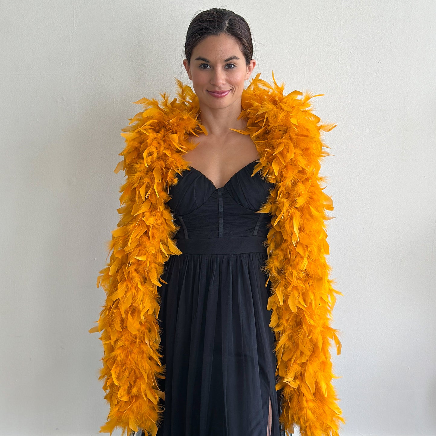 Chandelle Feather Boa - Heavyweight  - Marigold