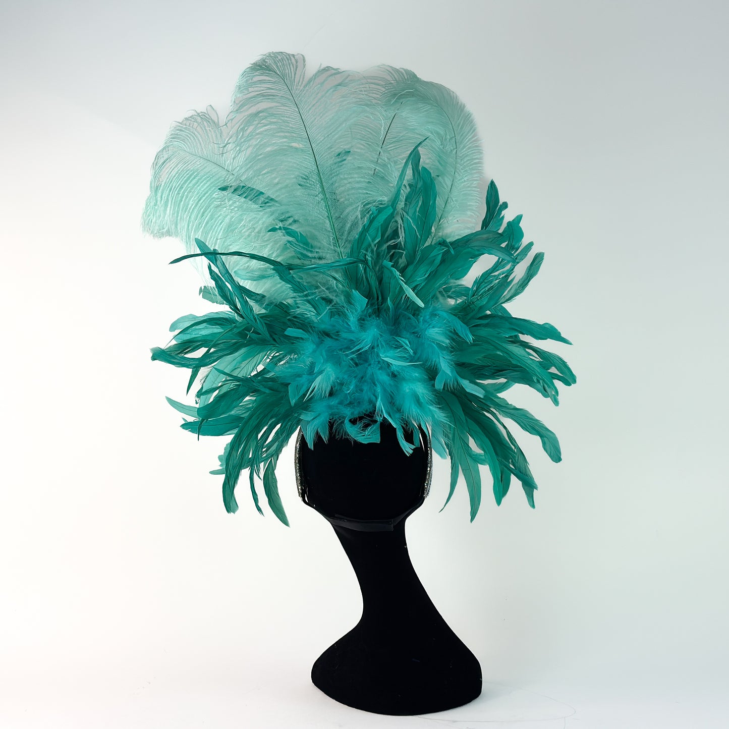Kitty Mint Green Showgirl Feather Headpiece