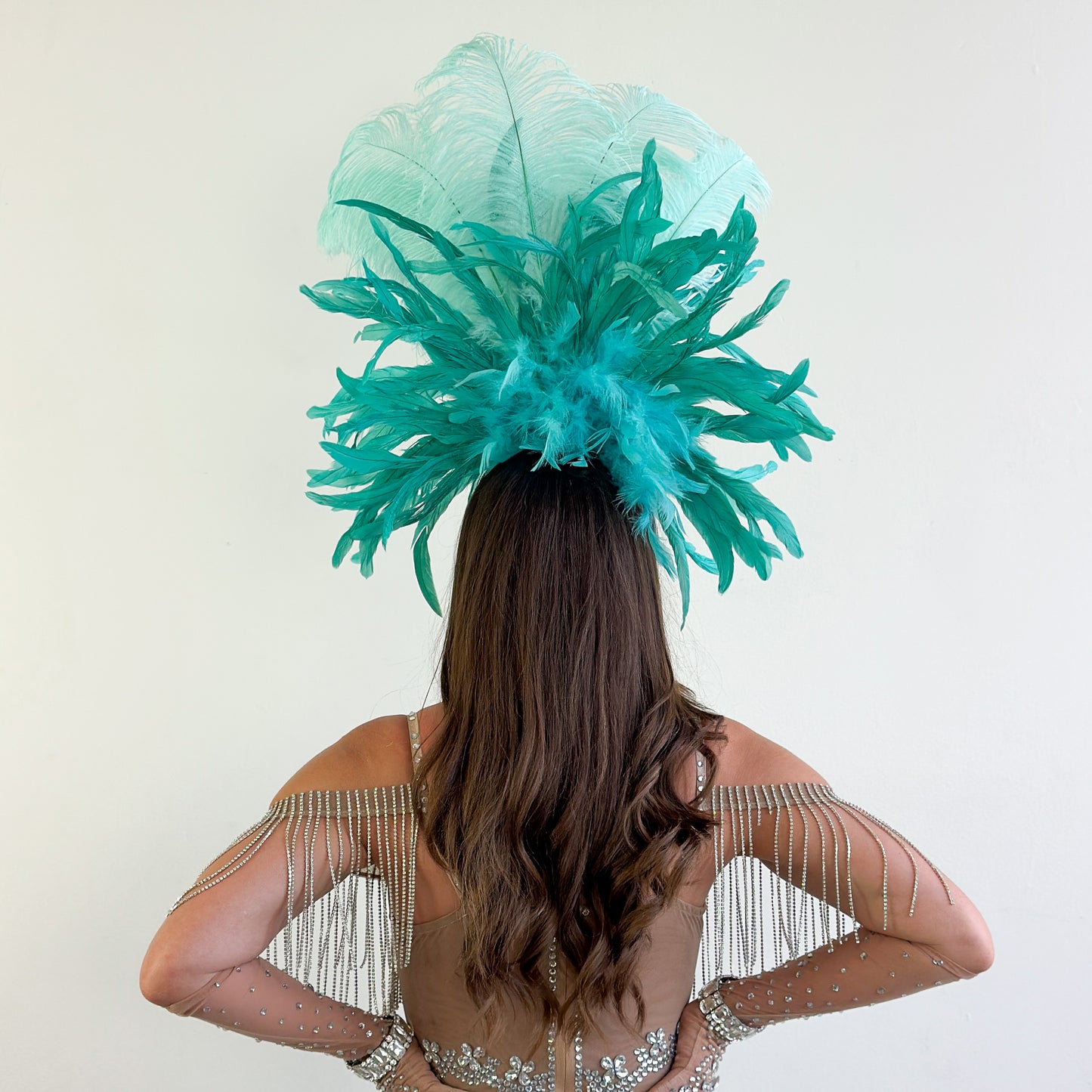 Kitty Mint Green Showgirl Feather Headpiece
