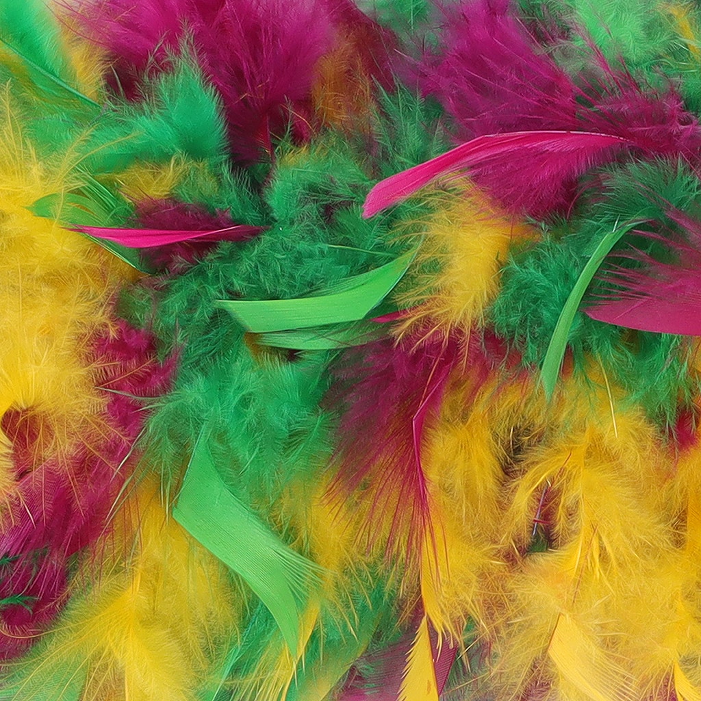 Multicolor Feather Boa - Heavyweight Chandelle - Mardigras Mix - Chandelle Boa