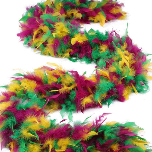 Multicolor Feather Boa - Heavyweight Chandelle - Mardigras Mix - Chandelle Boa