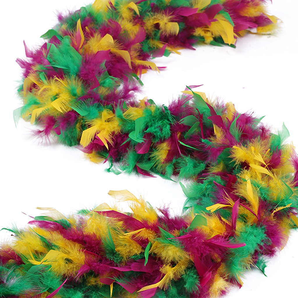 Multicolor Feather Boa - Heavyweight Chandelle - Mardigras Mix - Chandelle Boa