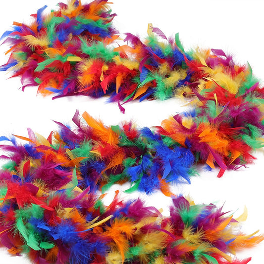 Multicolor Feather Boa - Heavyweight Chandelle - Rainbow Mix - Chandelle Boa