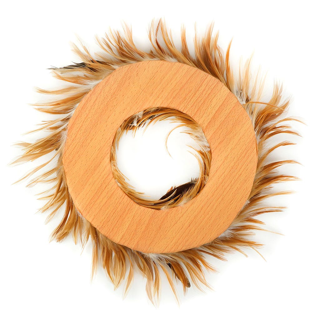 Natural Hackle and Pheasant Feather Wreath - Feathers