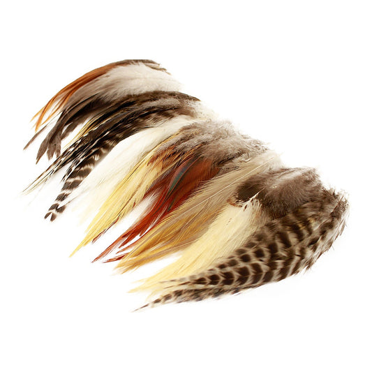 Natural Loose Rooster Saddle Feather 3-6’’ Assorted 100 pc - Feathers