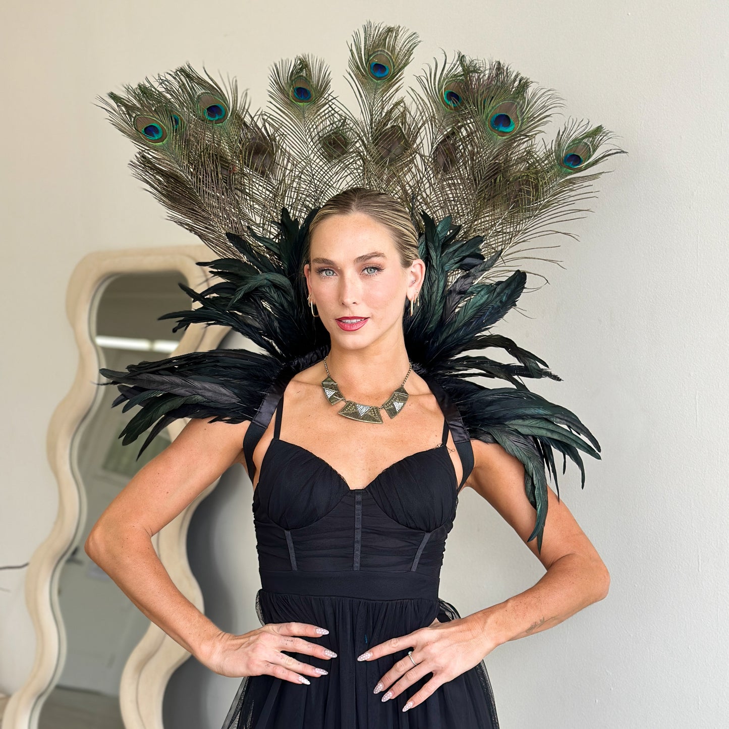 Peacock Empress Feather Collar