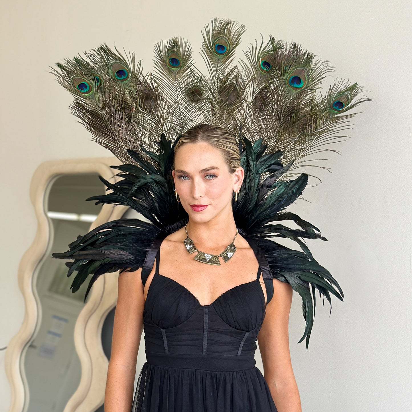 Peacock Empress Feather Collar