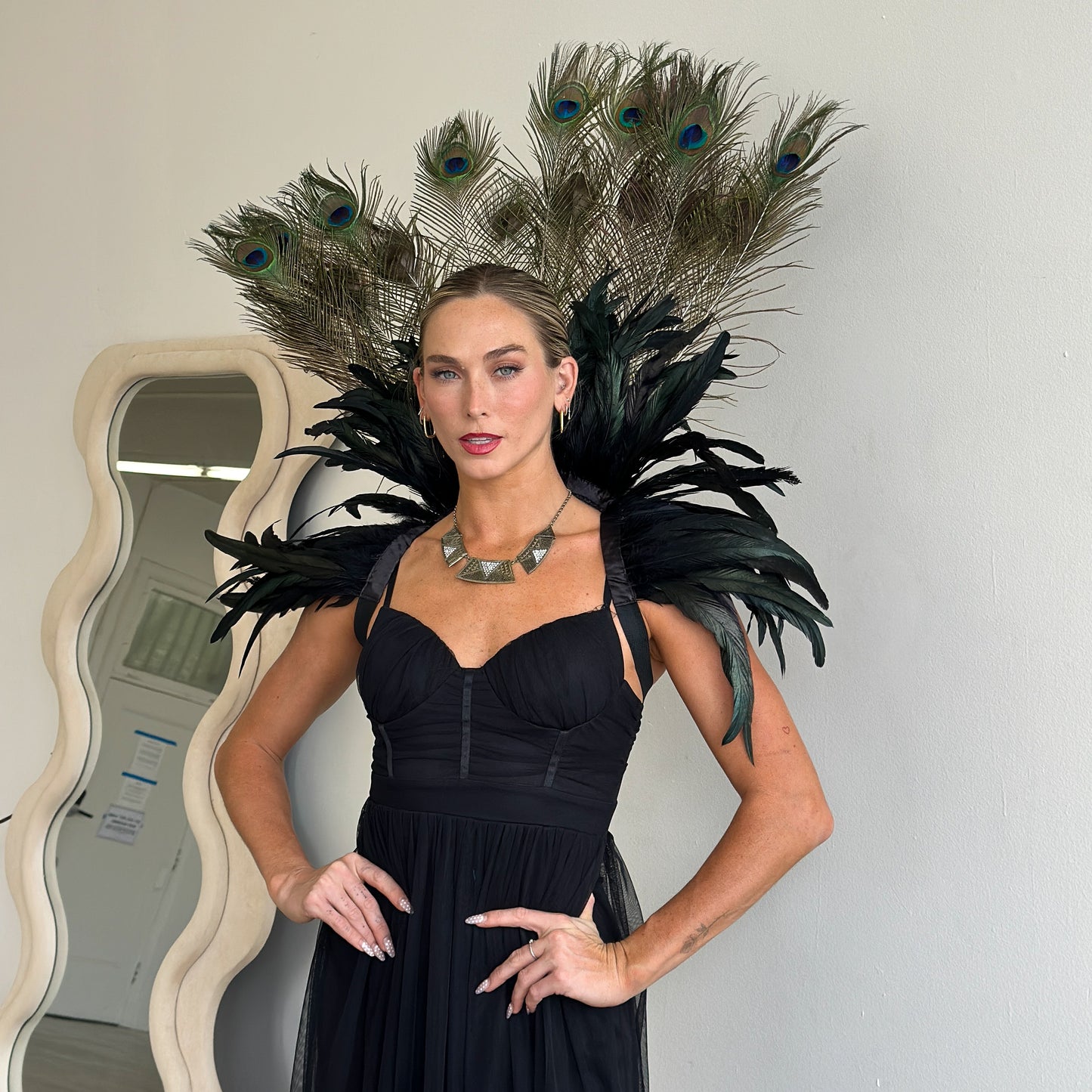 Peacock Empress Feather Collar