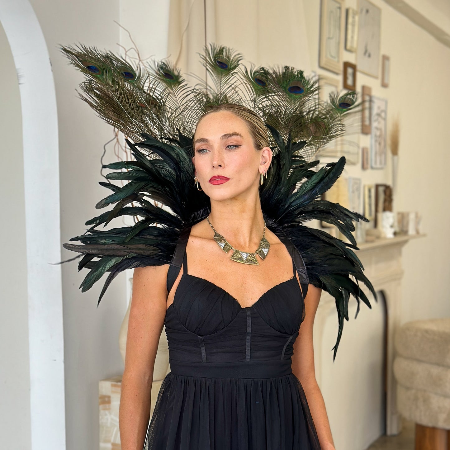 Peacock Empress Feather Collar